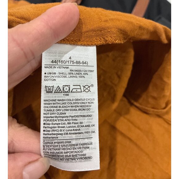 Banana Republic Womens Manon Linen Blend Maxi Dress | Timeless Ochre Size 4 - Picture 7 of 8